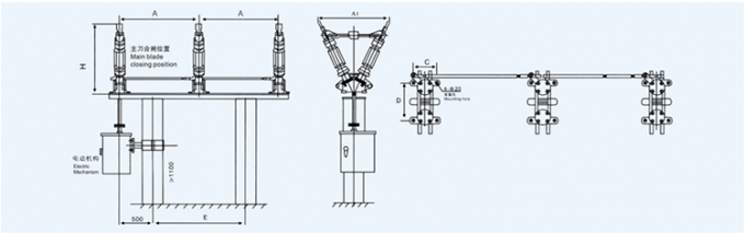 스위치를 차단하는 옥외 33kv 차단기 차단 스위치 절연체 XK GW5 시리즈